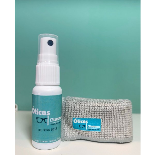 Kit Limpeza de Lentes: Spray e Flanela Microfibra