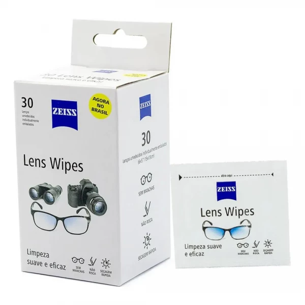 Lenços Umedecidos Zeiss para Lentes - 30 Unidades